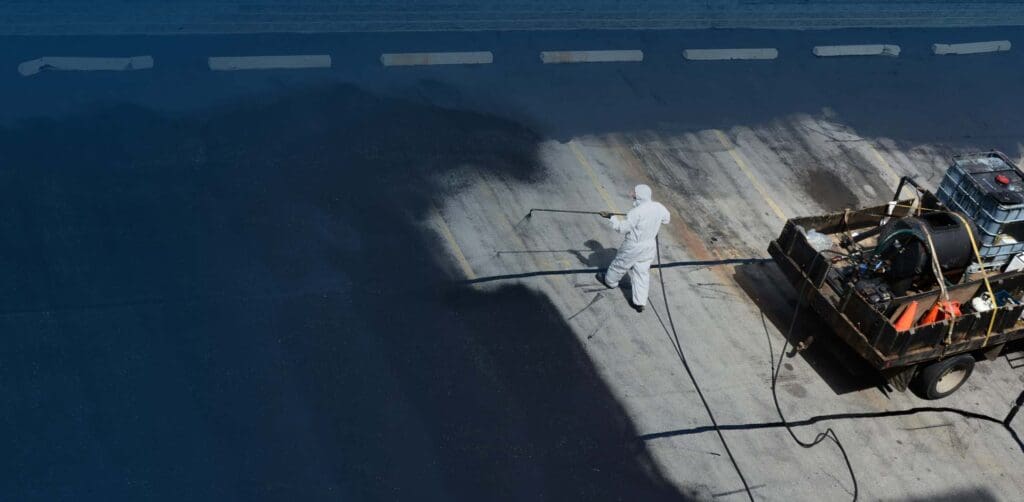 Sealcoating Services in Virginia and D.C. Pavement sealing job by Pro-Pave Inc.