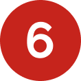 Red Number 6 Icon
