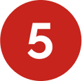 Red Number 5 Icon