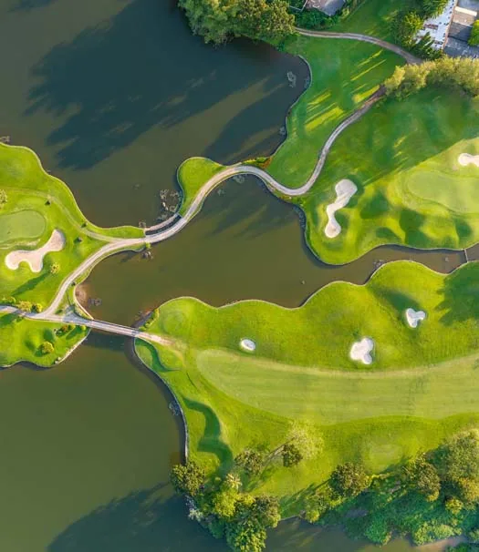 Aerial shot of a golf course