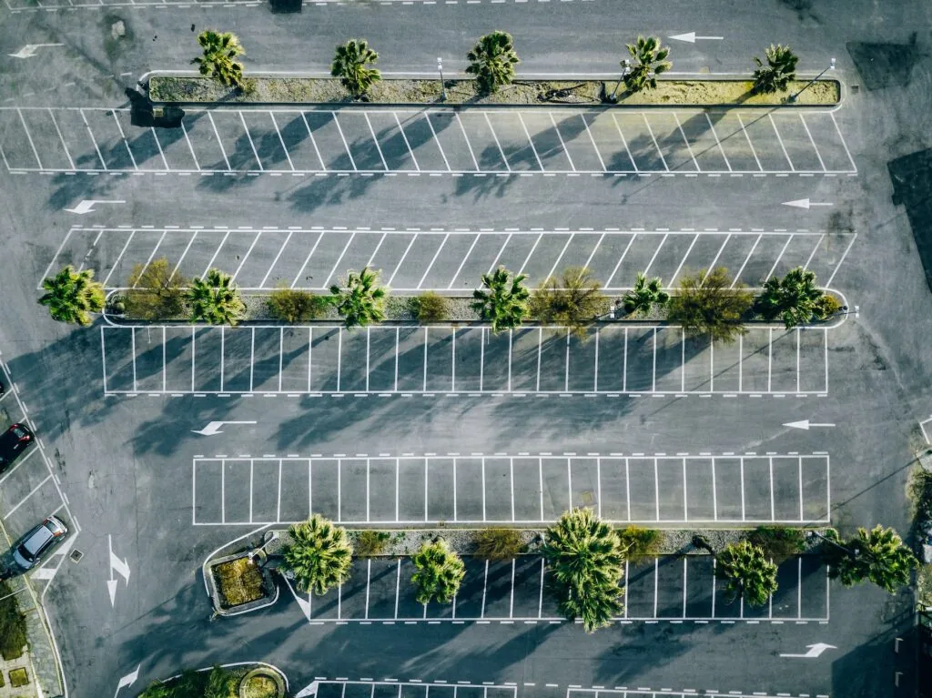 Aerial View of Parking Lot after Commercial Services from Pro-Pave in Virginia