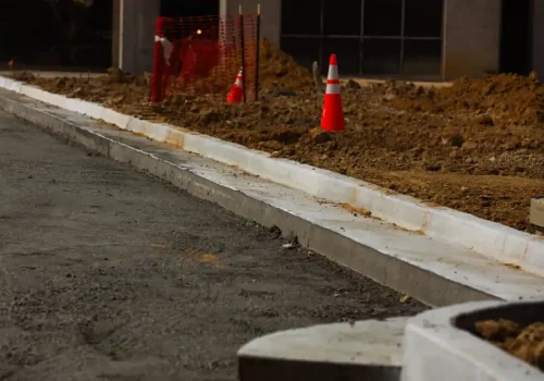 curb with dirt