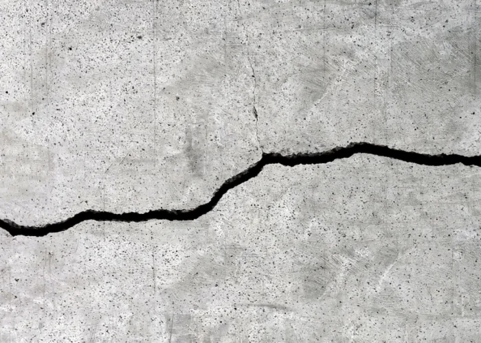 Asphalt crack requiring repair and crackfilling or crack sealing